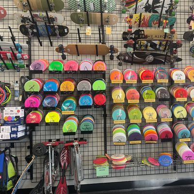 Great selection of discs. Photo taken February 2022. They have Discmania now. Prodigy discs are 20%