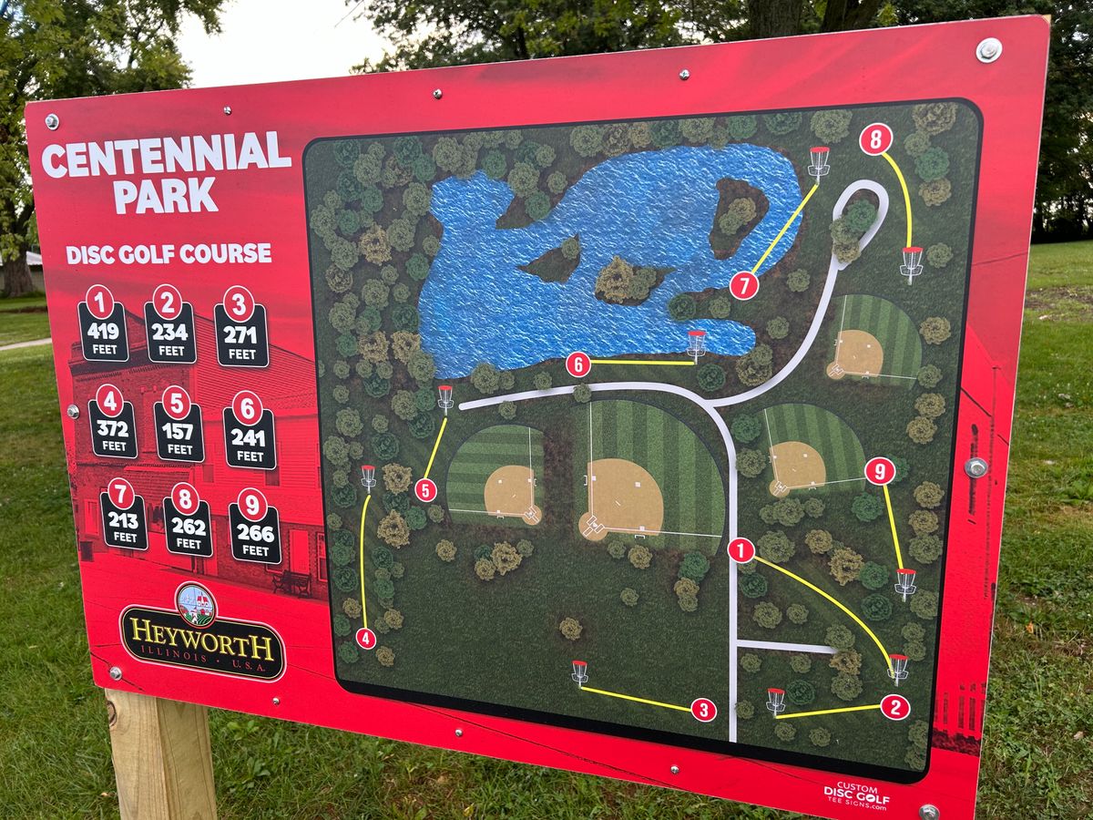 Centennial Park Disc Golf Course Heyworth Illinois UDisc Disc Golf