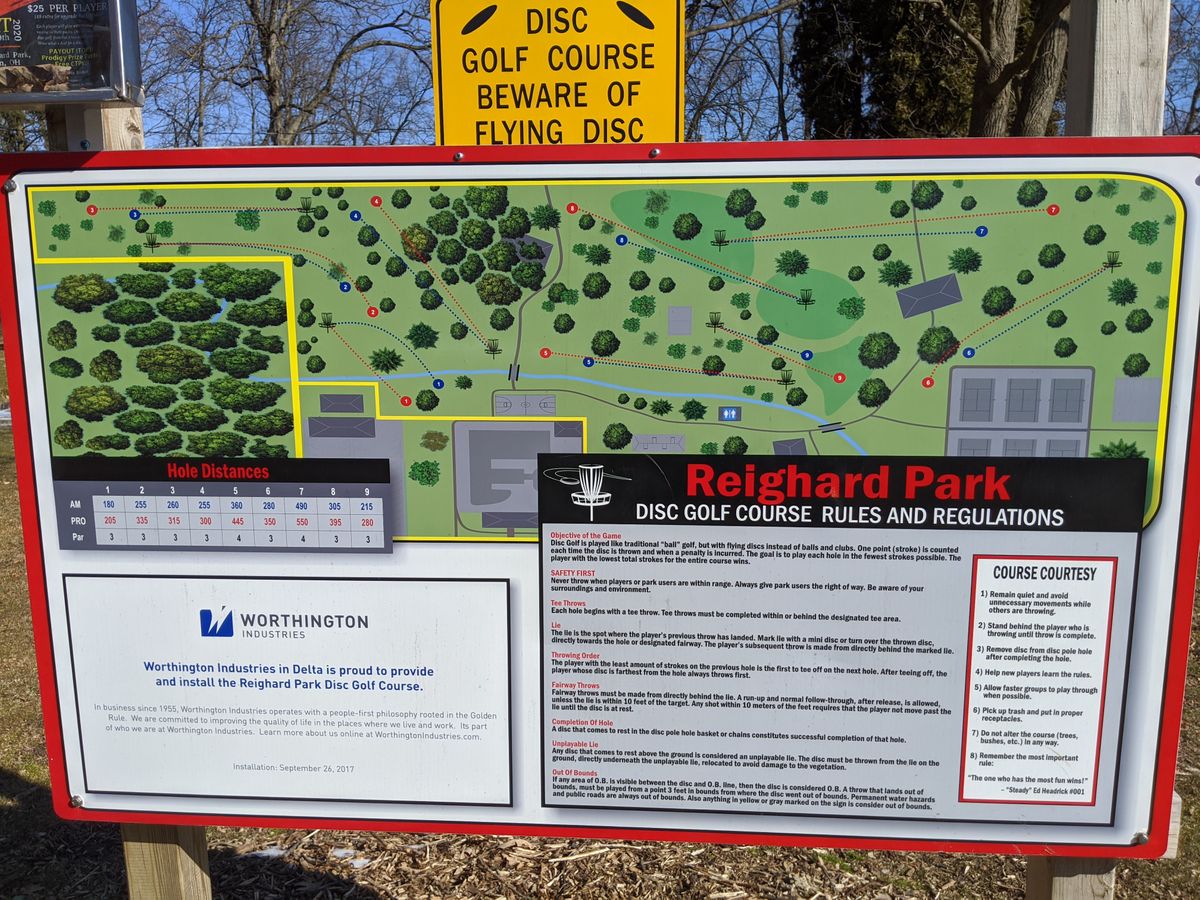 Reighard Park Wauseon, OH UDisc Disc Golf Course Directory