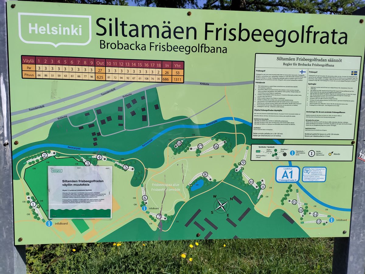 Siltamäki Helsinki, Finland UDisc Disc Golf Course Directory
