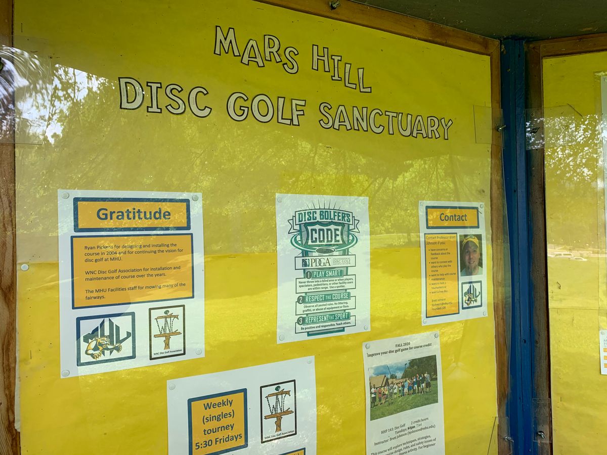 Mars Hill University - Course Map | UDisc Disc Golf Course Directory