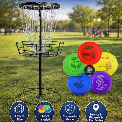 Disc golf goal rentals.