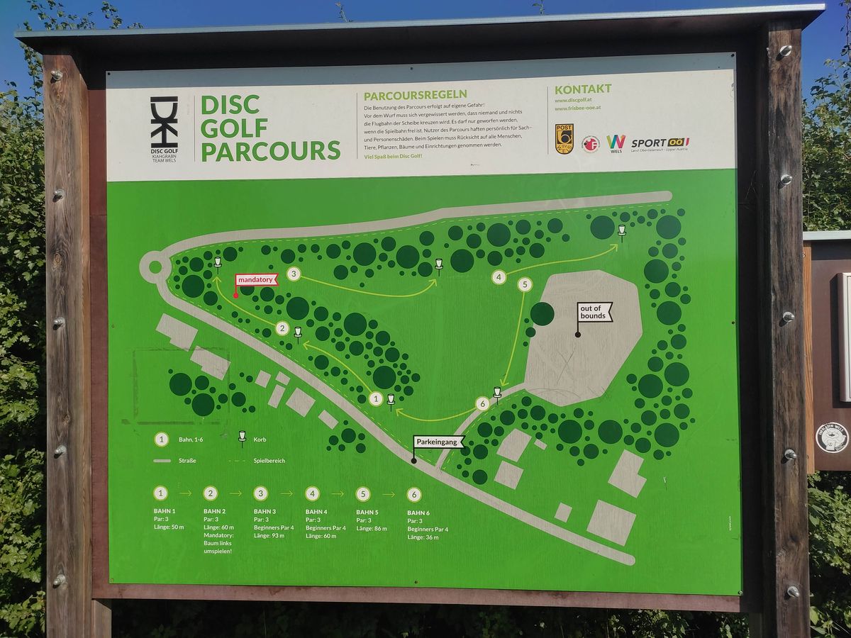 DKT Disc Golf Parcours Albrechtgrube Wels, Austria UDisc Disc Golf
