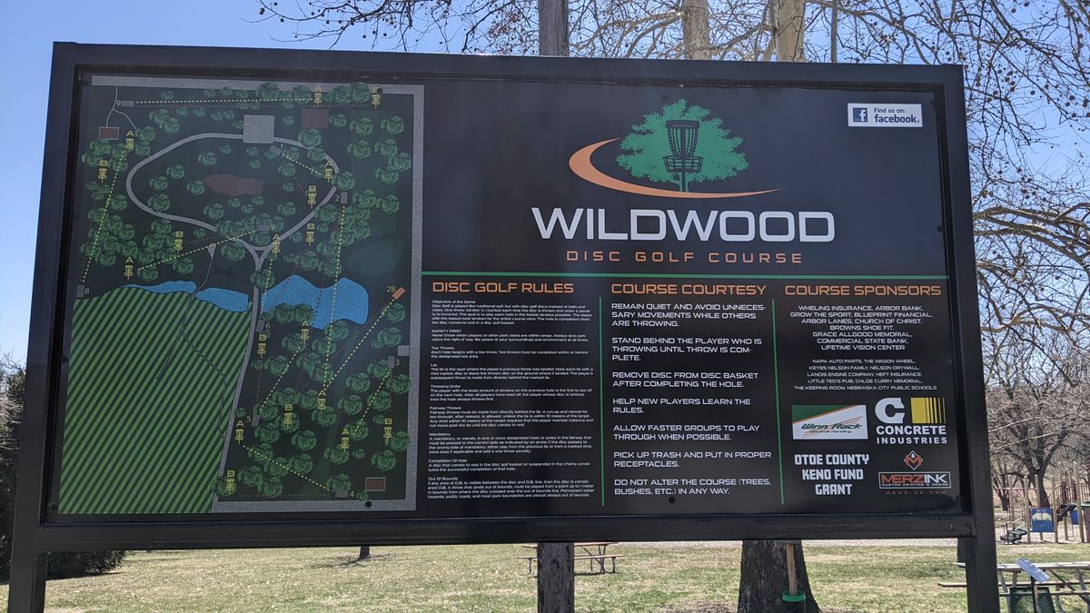 Wildwood Disc Golf Course Nebraska City, NE UDisc Disc Golf Course
