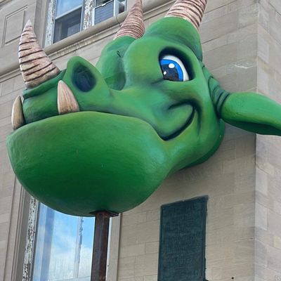 Look for the Dragon outside the building