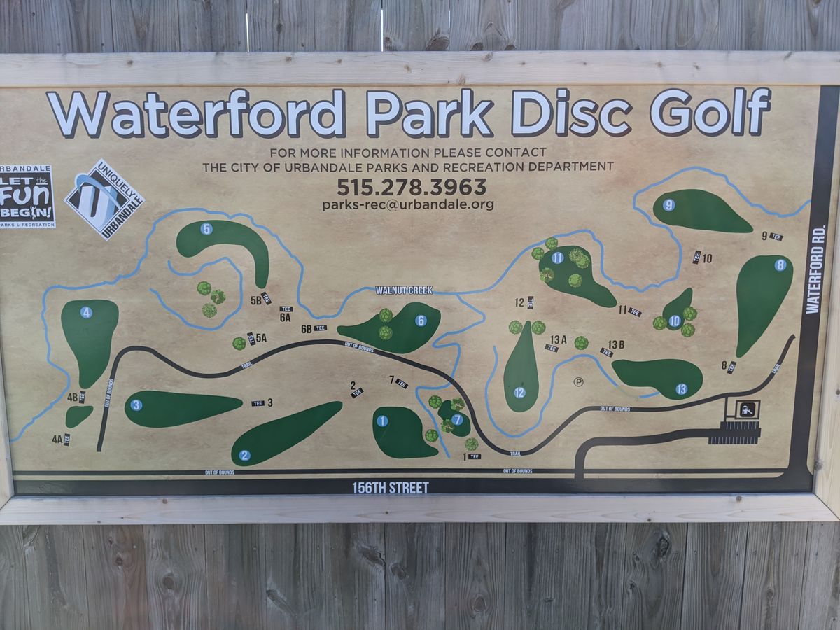 Waterford Park Urbandale, IA UDisc Disc Golf Course Directory