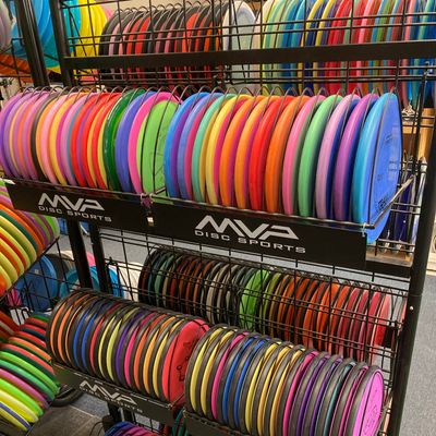 A disc golf store that looks like a candy shop