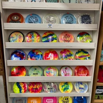 Plenty of custom dyed discs by local disc dyers