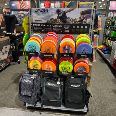 Small selection of innova discs on an end-cap