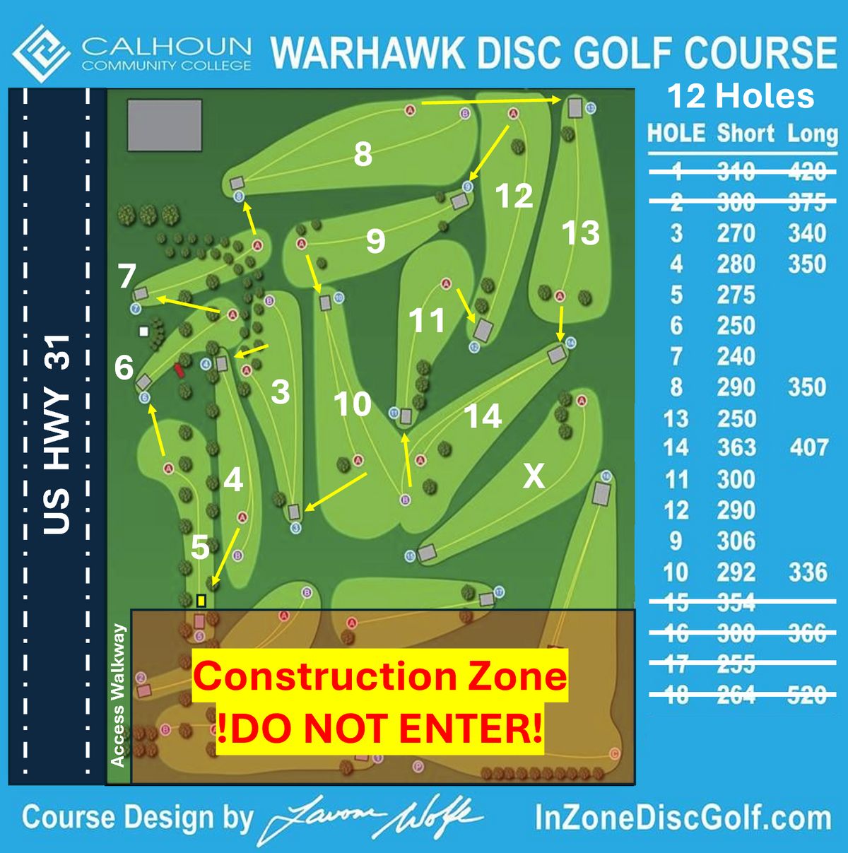 Calhoun Warhawk Disc Golf Course Tanner, Alabama UDisc Disc Golf