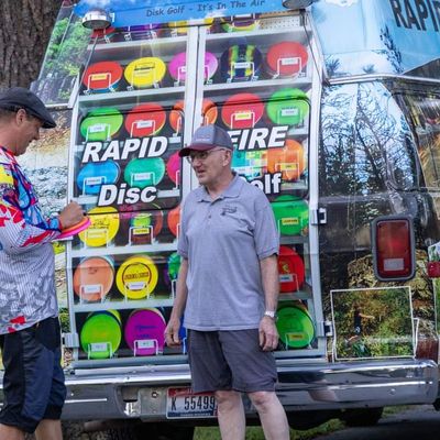 Scott Stokely autographing disc for owner, Jack