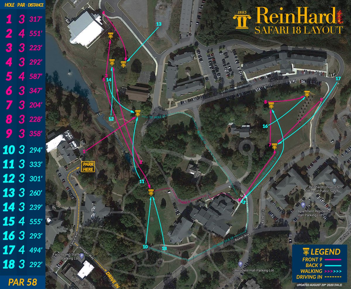Reinhardt University Waleska, GA UDisc Disc Golf Course Directory