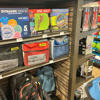 Starter sets and disc golf bags.