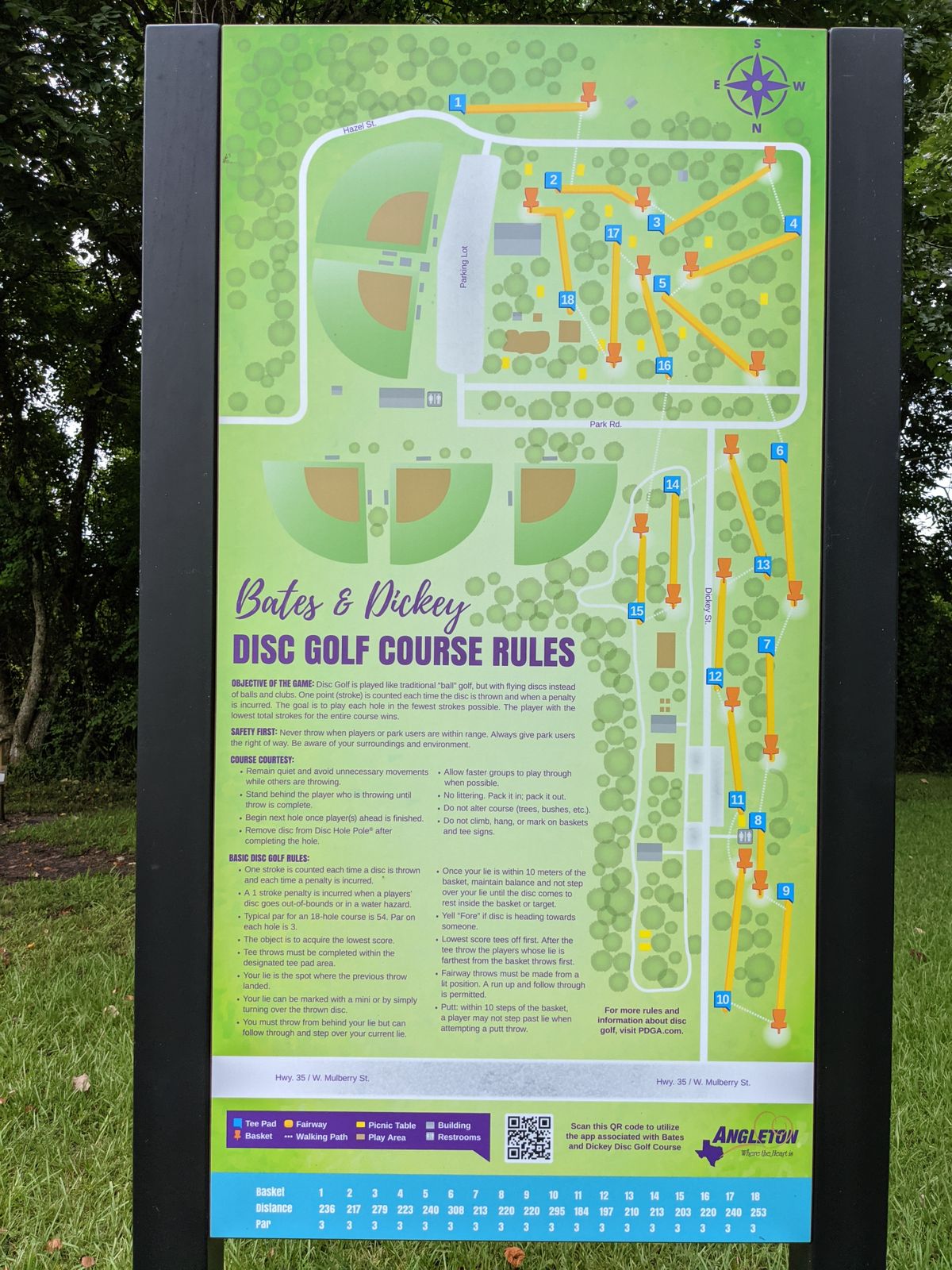 Bates Park Angleton, TX UDisc Disc Golf Course Directory