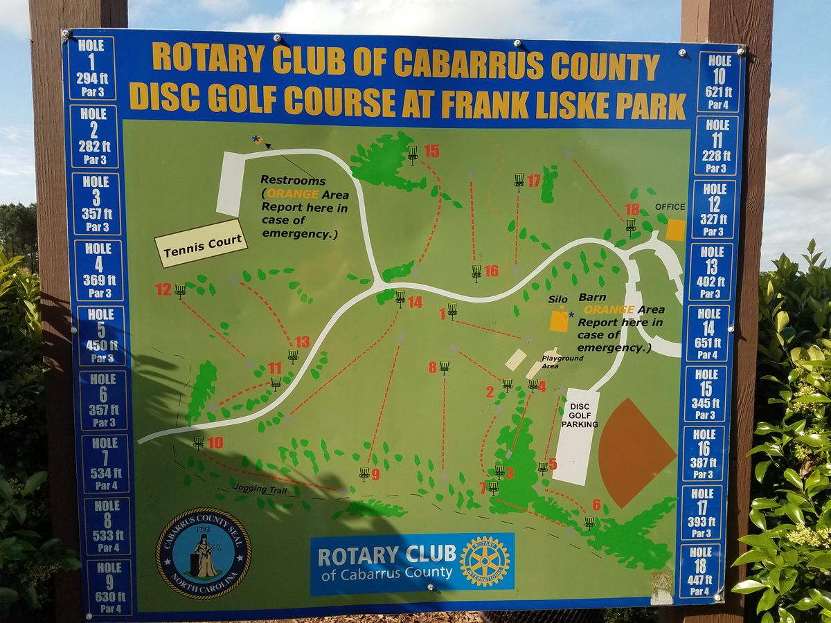 Frank Liske Park Concord, NC UDisc Disc Golf Course Directory
