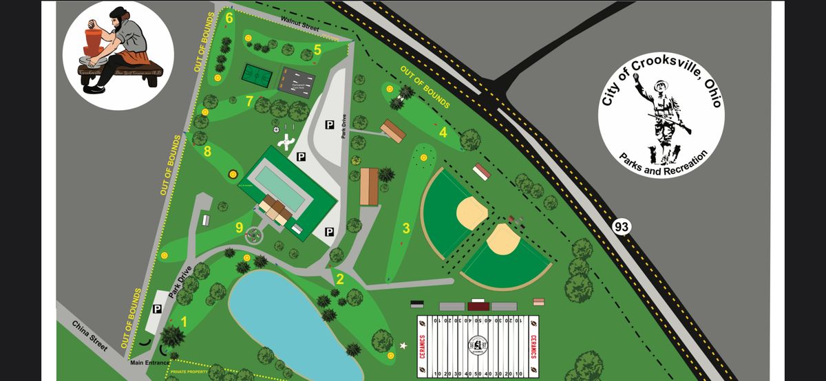 Clay City DGC Village Park Crooksville, OH UDisc Disc Golf Course