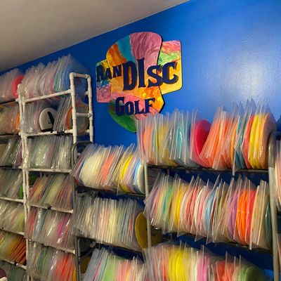 One corner of Ran Disc Golf Home office.