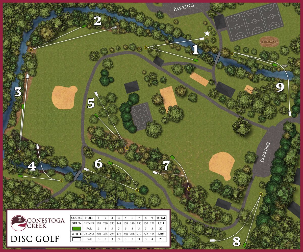 Conestoga Valley High School Lancaster, PA UDisc Disc Golf Course