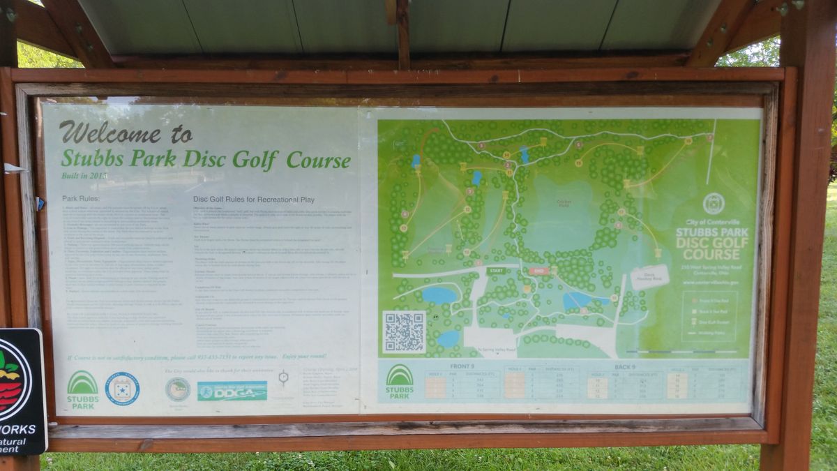 Stubbs Park Centerville OH UDisc Disc Golf Course Directory