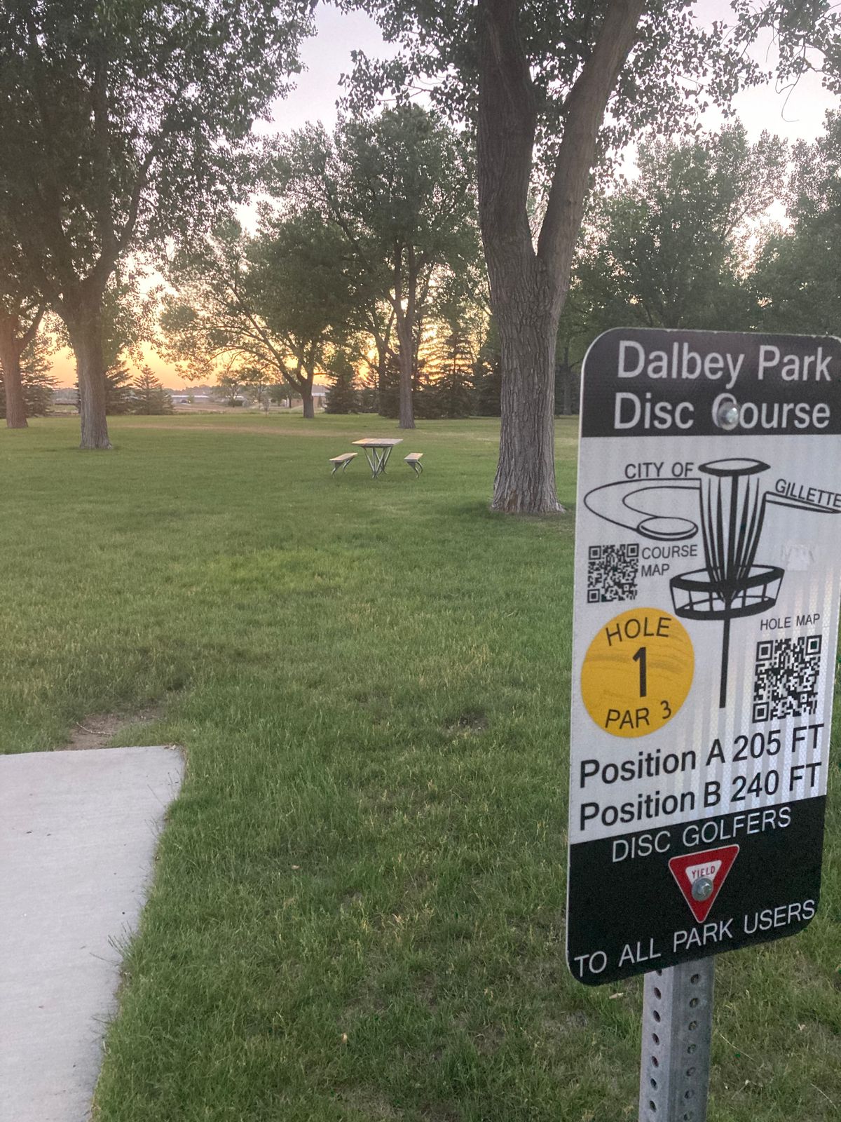 Dalby Memorial Park Gillette WY UDisc Disc Golf Course Directory 