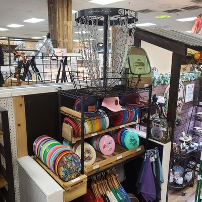 Go through the right entrance and look for the disc golf basket!