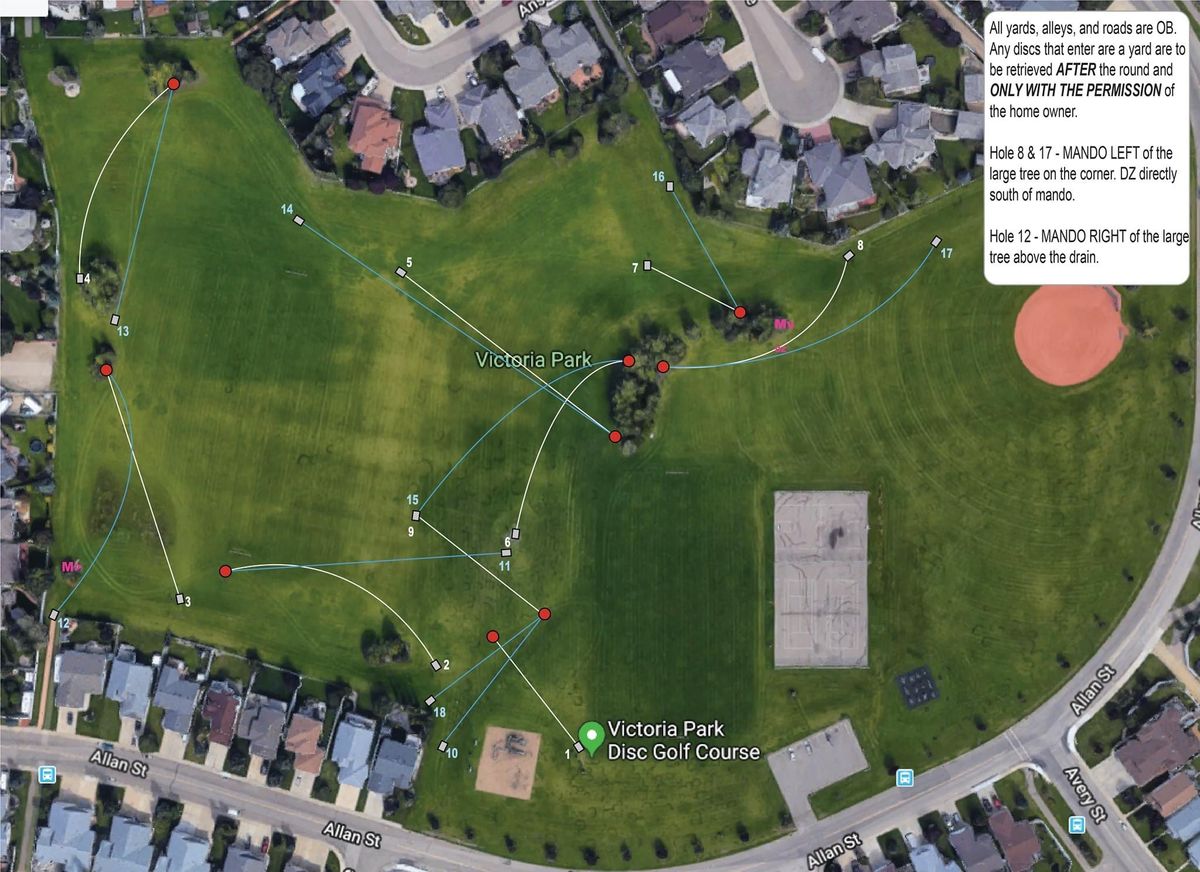 Victoria Park Red Deer, AB, Canada UDisc Disc Golf Course Directory
