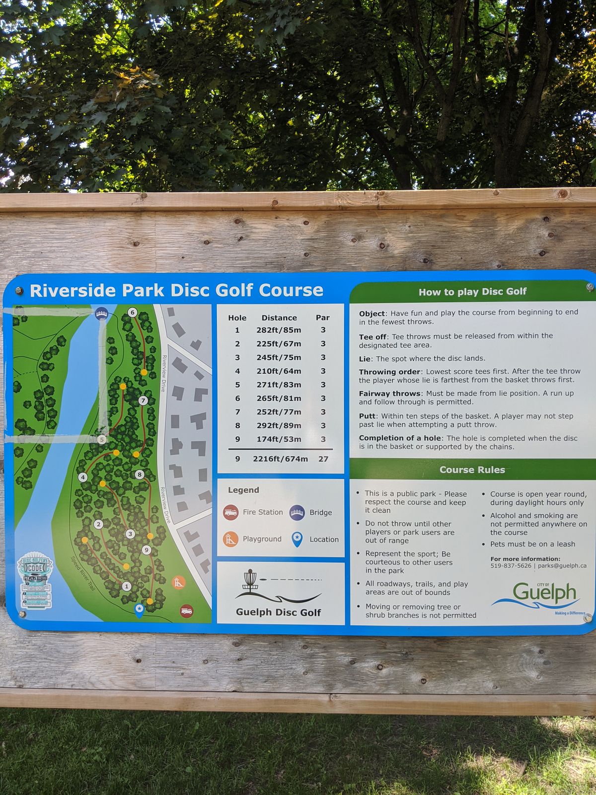 Riverside Park DGC Guelph, ON, Canada UDisc Disc Golf Course Directory