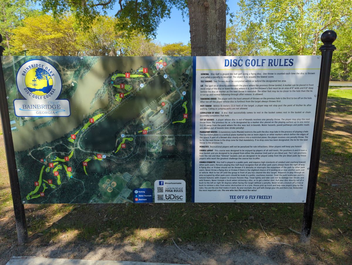 Bainbridge Oaks Disc Golf Course Bainbridge Georgia UDisc Disc