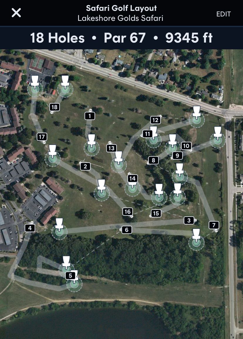 Safari Golf Layout Ypsilanti, MI UDisc Disc Golf Course Directory