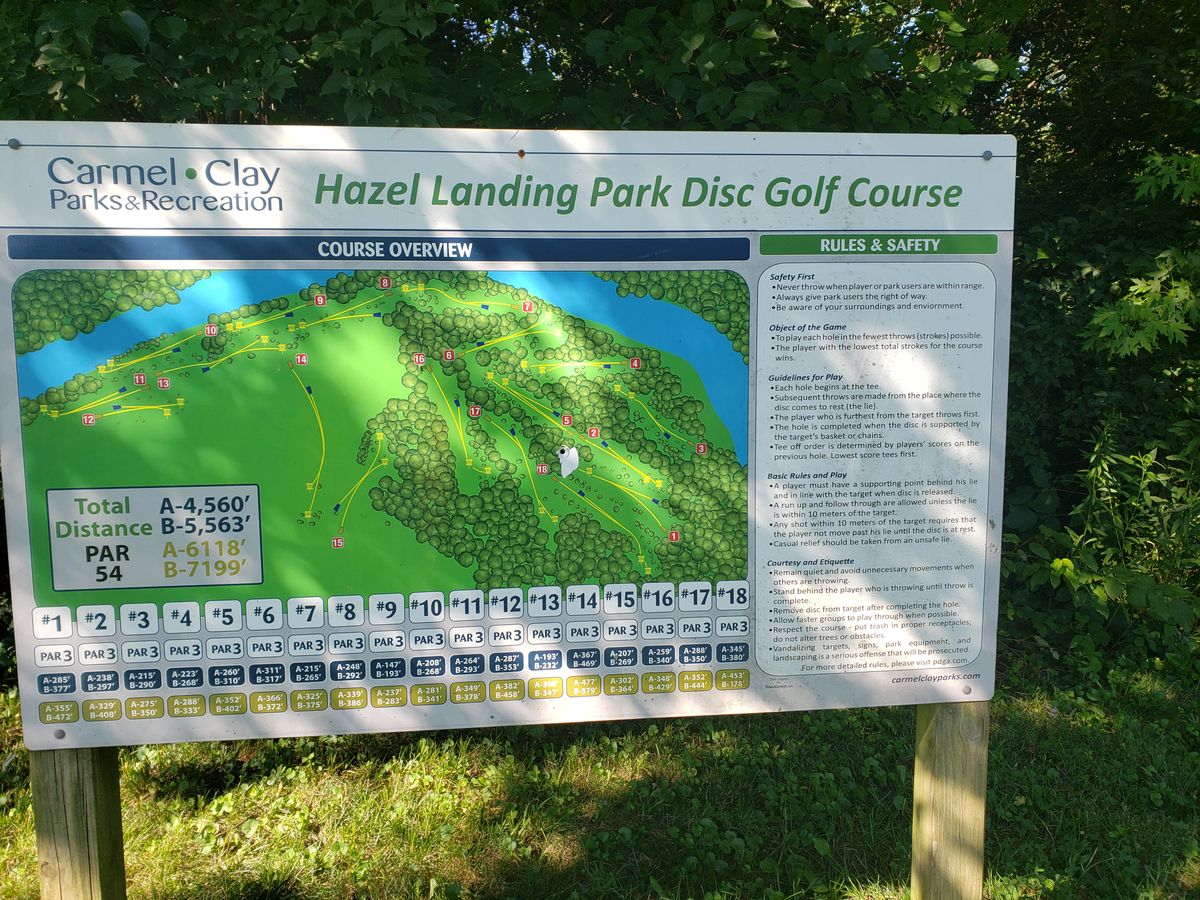 Hazel Landing Disc Golf Course Carmel, Indiana UDisc Disc Golf